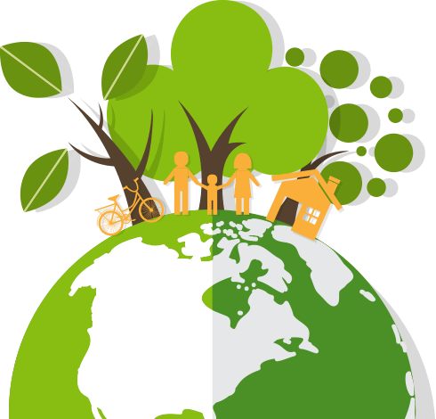 Illustration of people caring for the planet