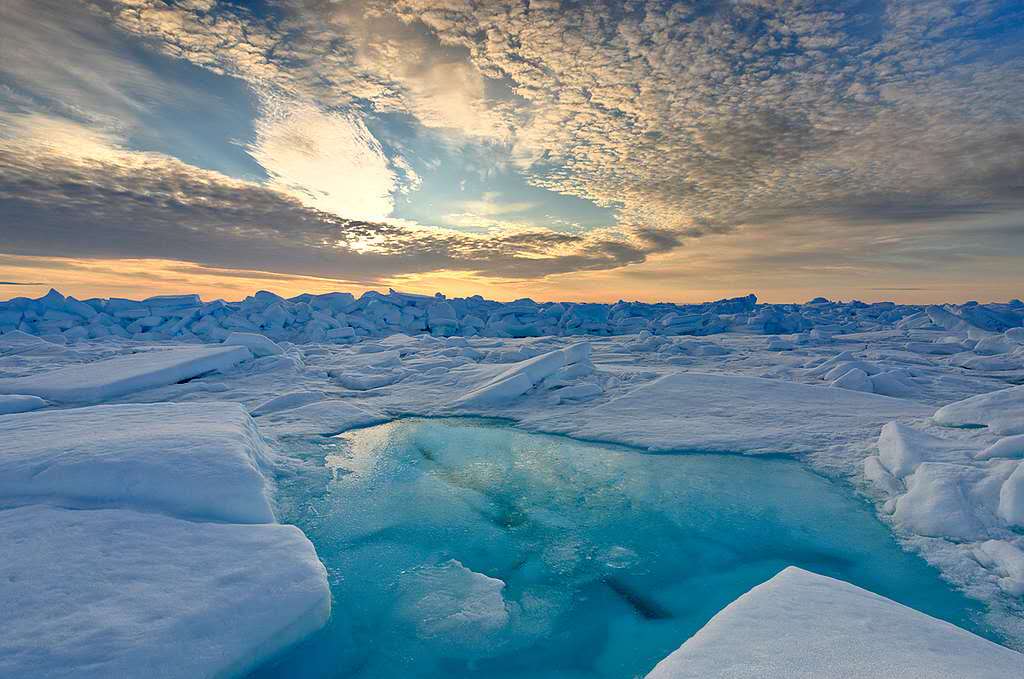 Beautiful icy natural landscape